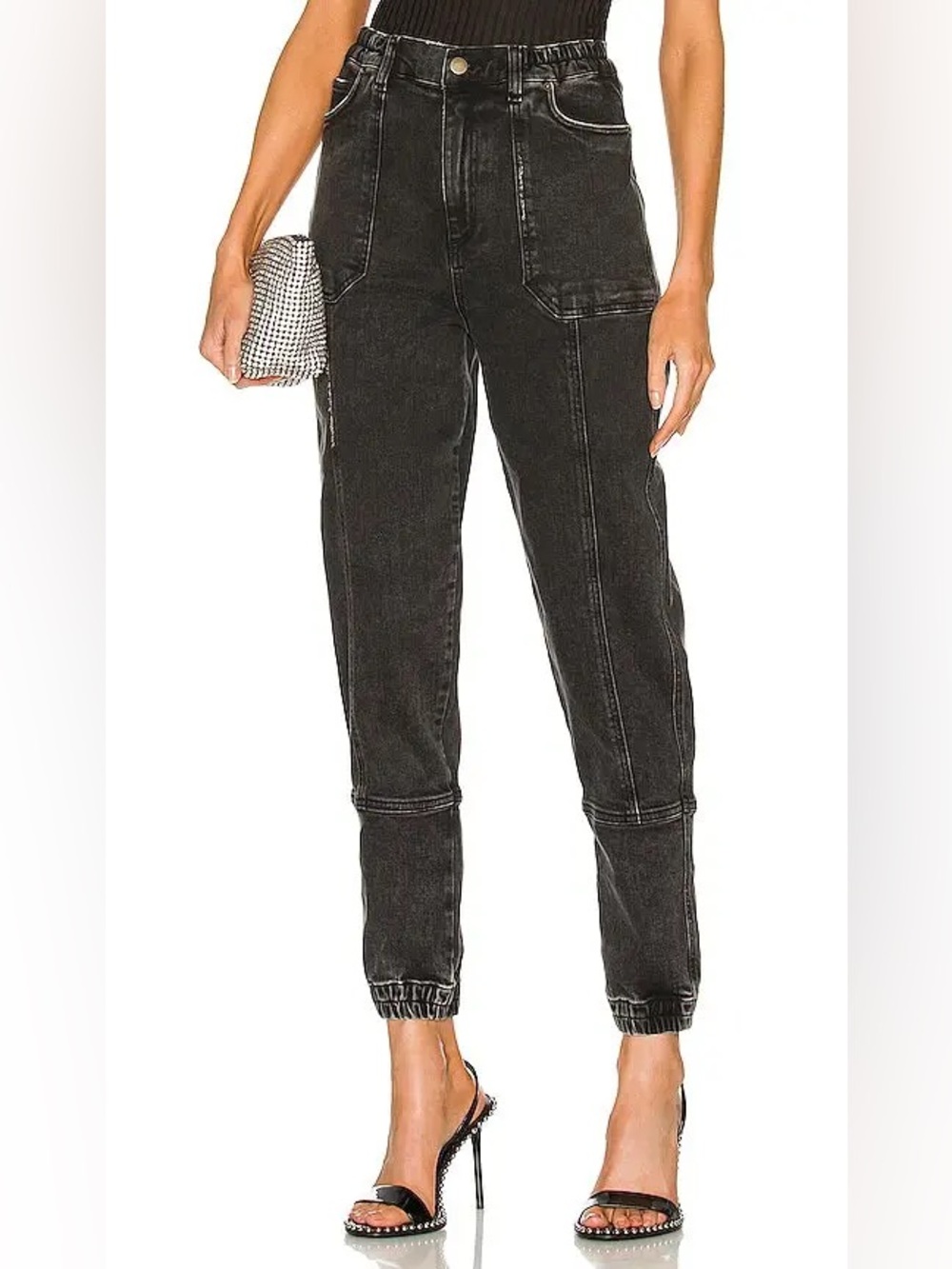 Retrofete Carpenter Jogger Jean Black Wash sz 25 Made in Italy
